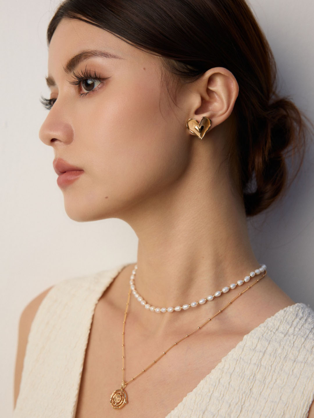 Sunburst Heart Studs in Sterling Silver - Image 3