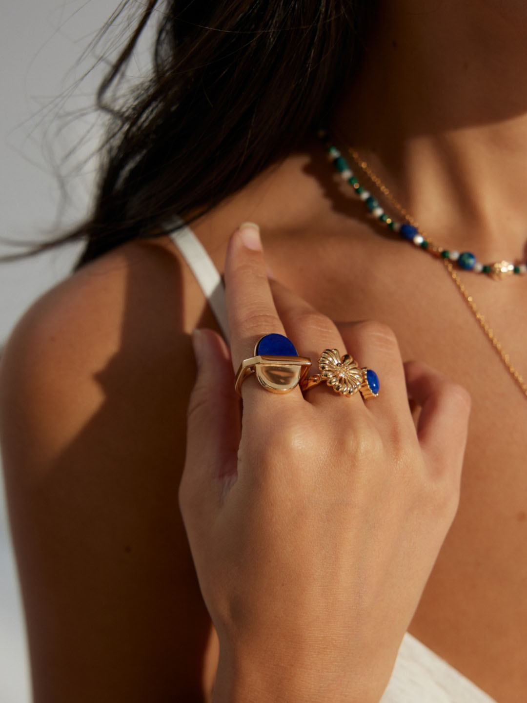 Sunflower Lapis Lazuli Ring in Sterling Silver - Image 3