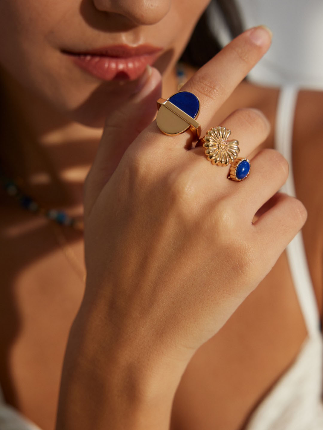 Sunflower Lapis Lazuli Ring in Sterling Silver - Image 4