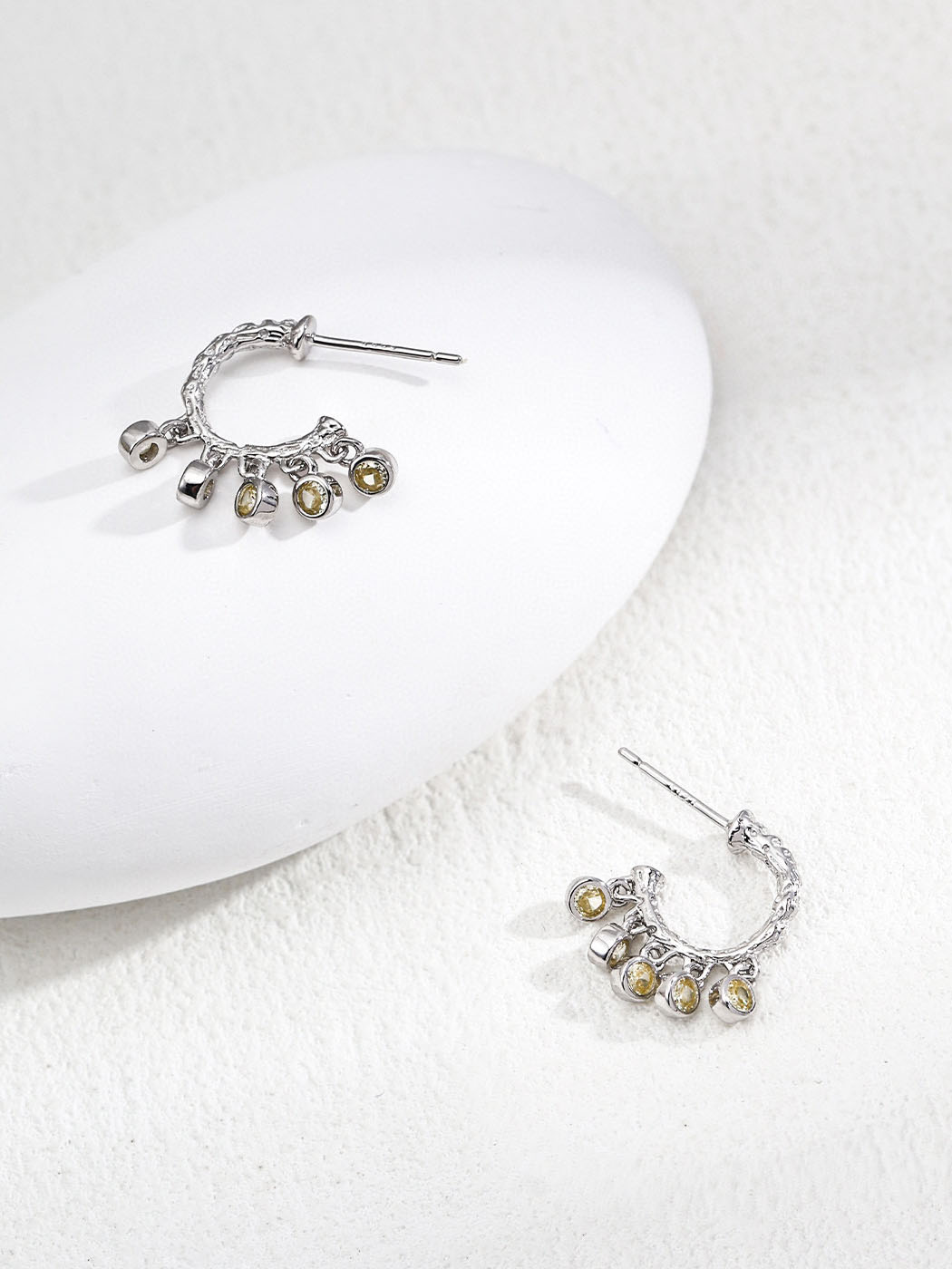 Fragment Relic CZ Hoops in Sterling Silver - Image 3