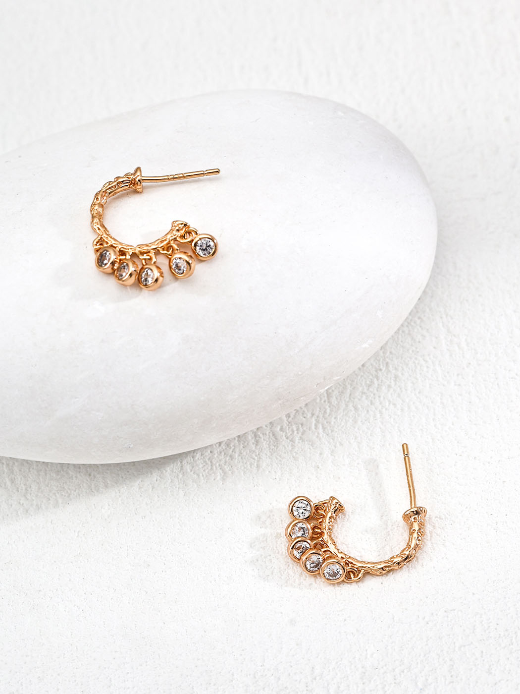 Fragment Relic CZ Hoops in Sterling Silver - Image 2