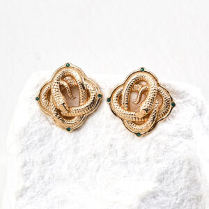 Serpent Knot CZ Studs Sterling Silver