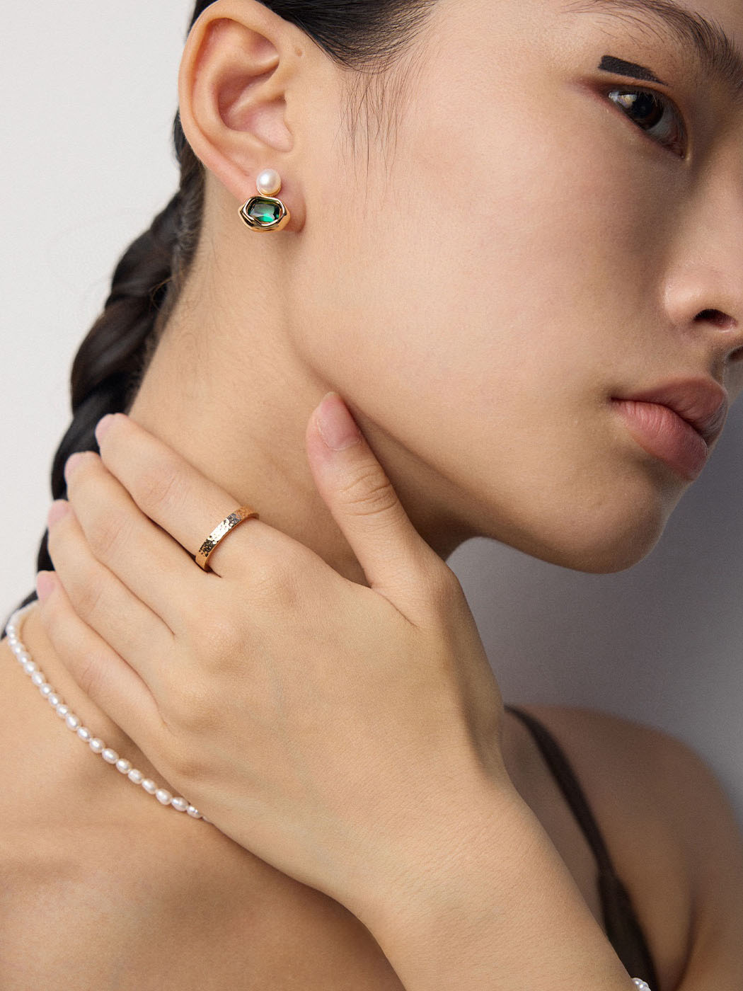 Hammered Sterling Silver Open Ring - Image 2