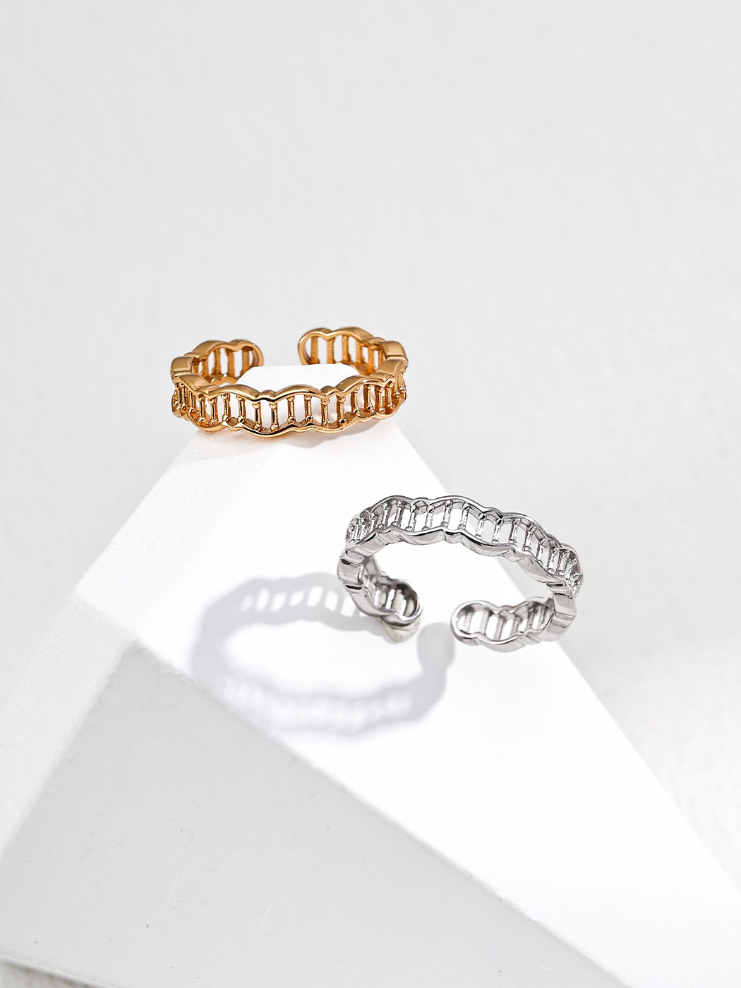 Grid Sterling Silver Ring Minimalist Openwork Design