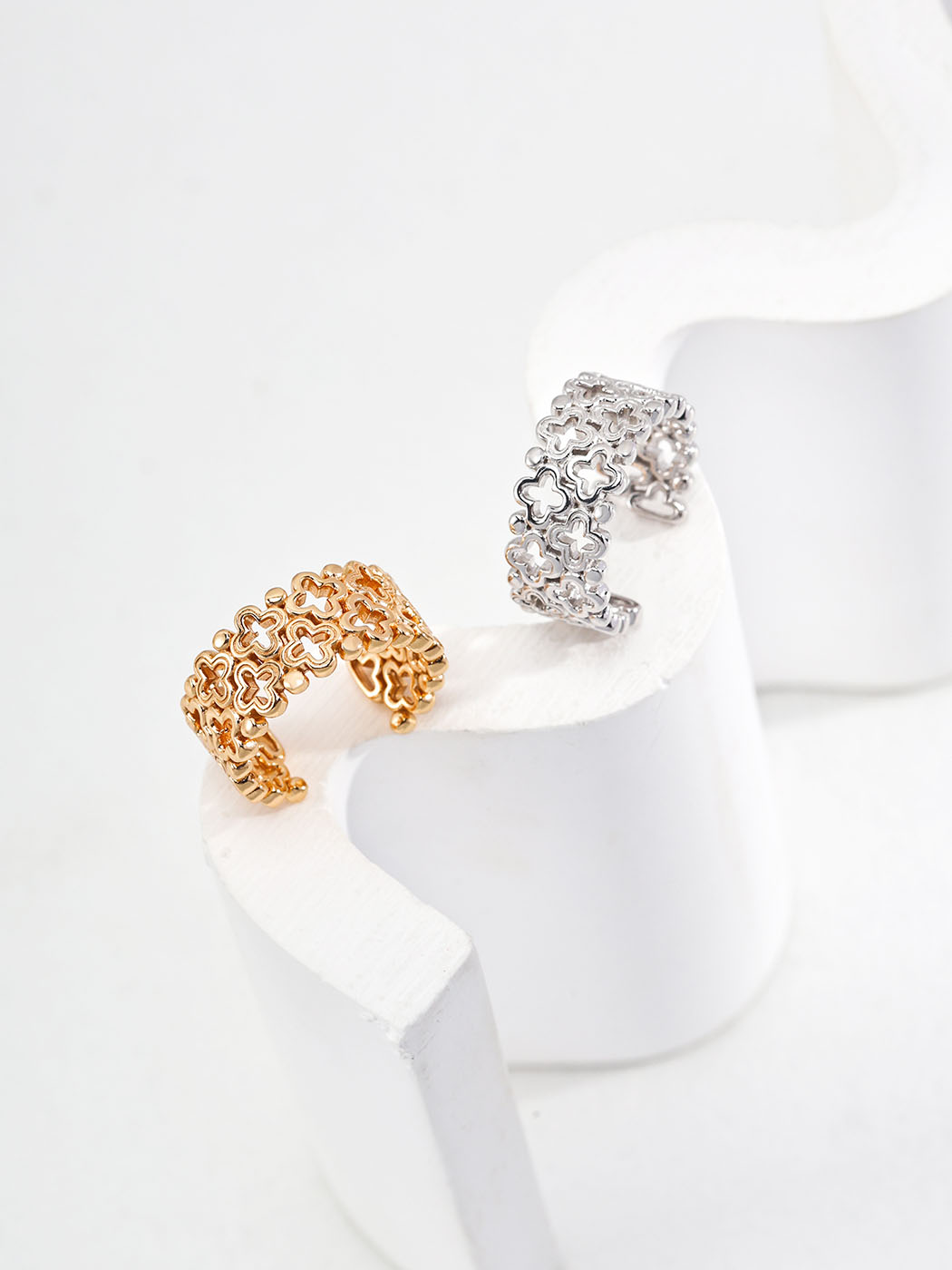 Filigree Floral Ring in Sterling Silver Openwork Design