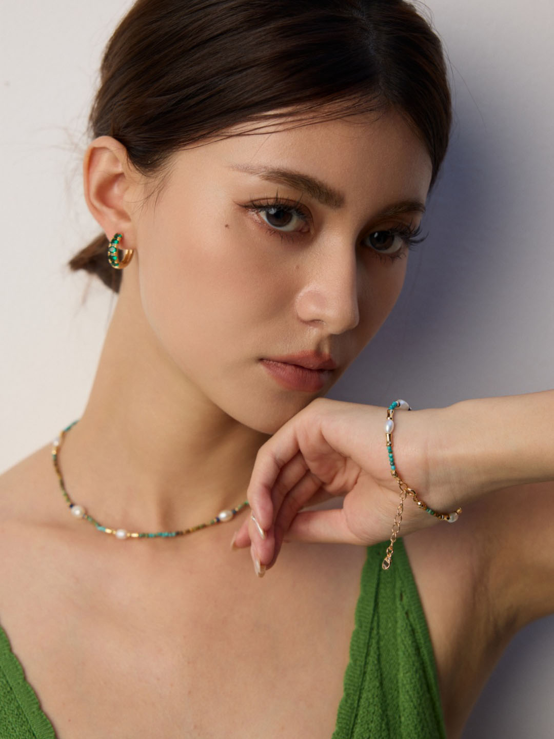 Half Gear CZ Hoops in Sterling Silver - Image 4