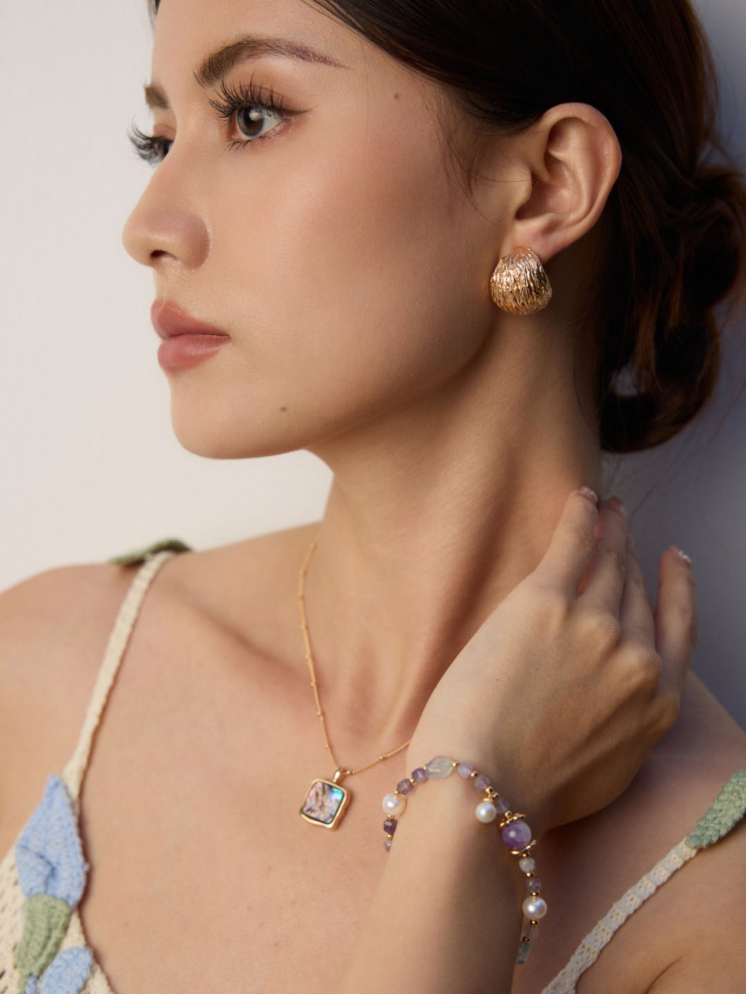 Hand Carved Textured Quarter Studs in Sterling Silver - Image 3