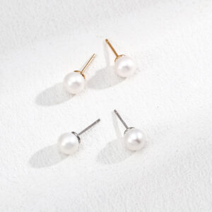Classic Dual Pearl Studs in Sterling Silver