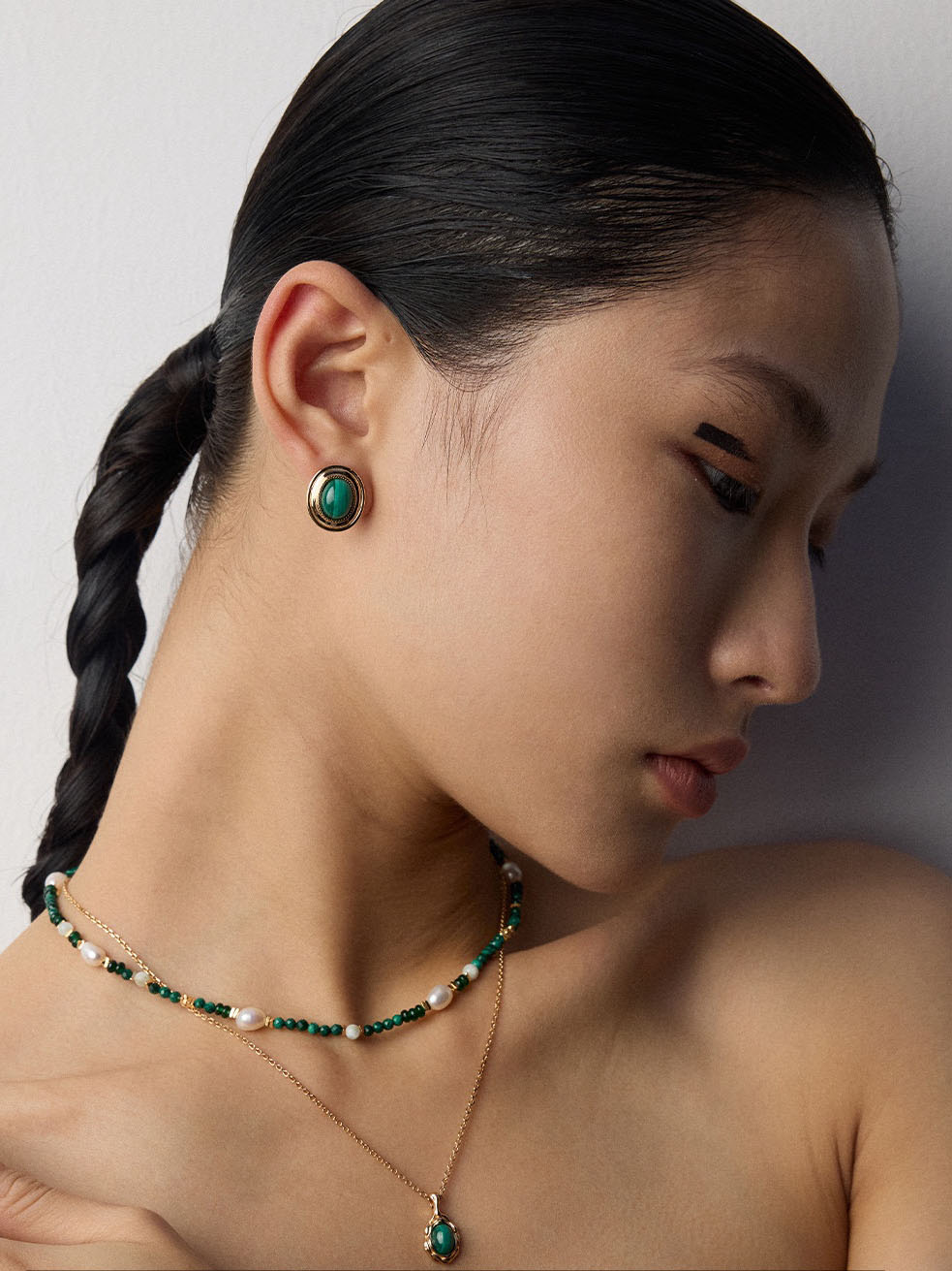 Oval Malachite Aura Studs in Sterling Silver - Image 6