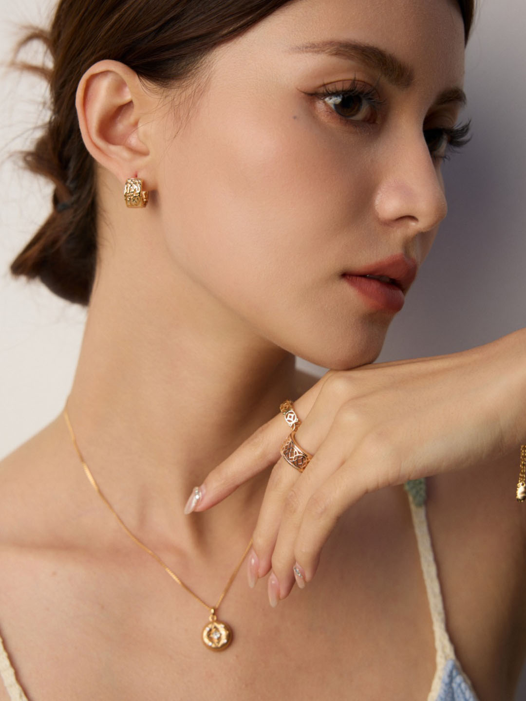 Sculpted Chunky Huggie Hoops Sterling Silver Earrings - Image 2