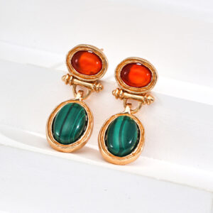 Forest Sunrise Malachite Agate Drops Sterling Silver