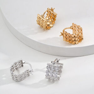 Byzantine Mosaic Huggies Sterling Silver Earrings