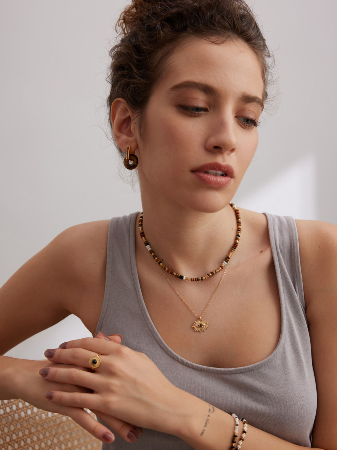 Tiger Eye Clasp Drops Sterling Silver Earrings - Image 4