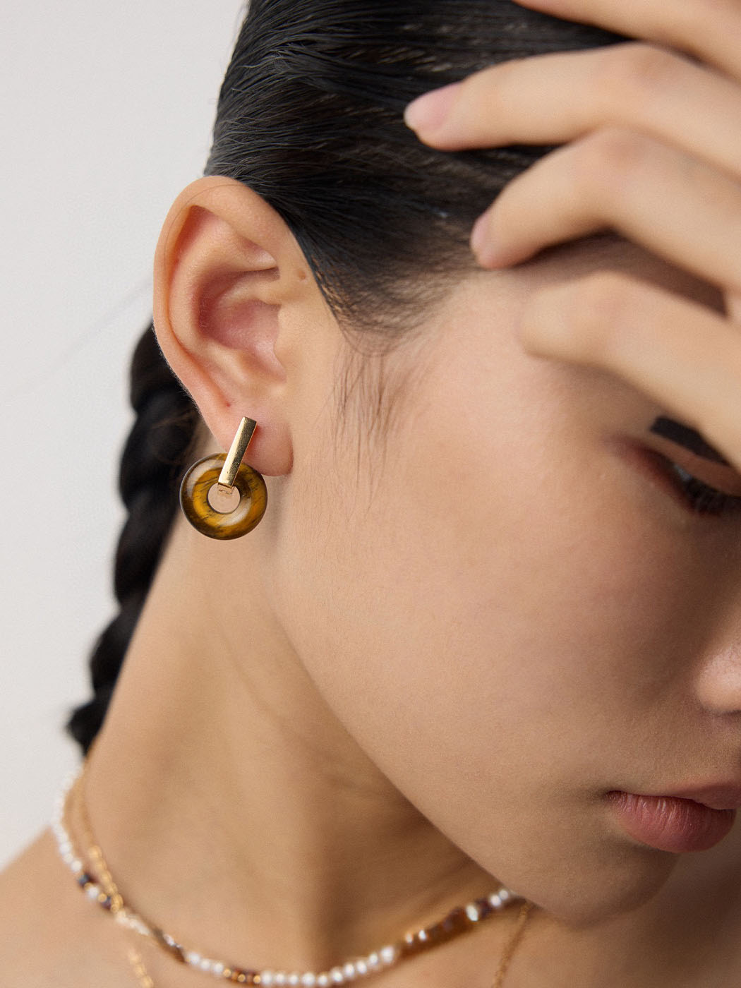 Tiger Eye Clasp Drops Sterling Silver Earrings - Image 6