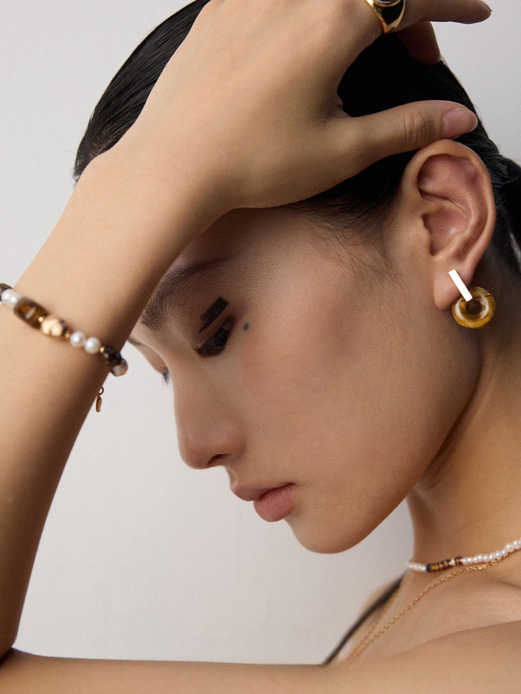 Tiger Eye Clasp Drops Sterling Silver Earrings - Image 7