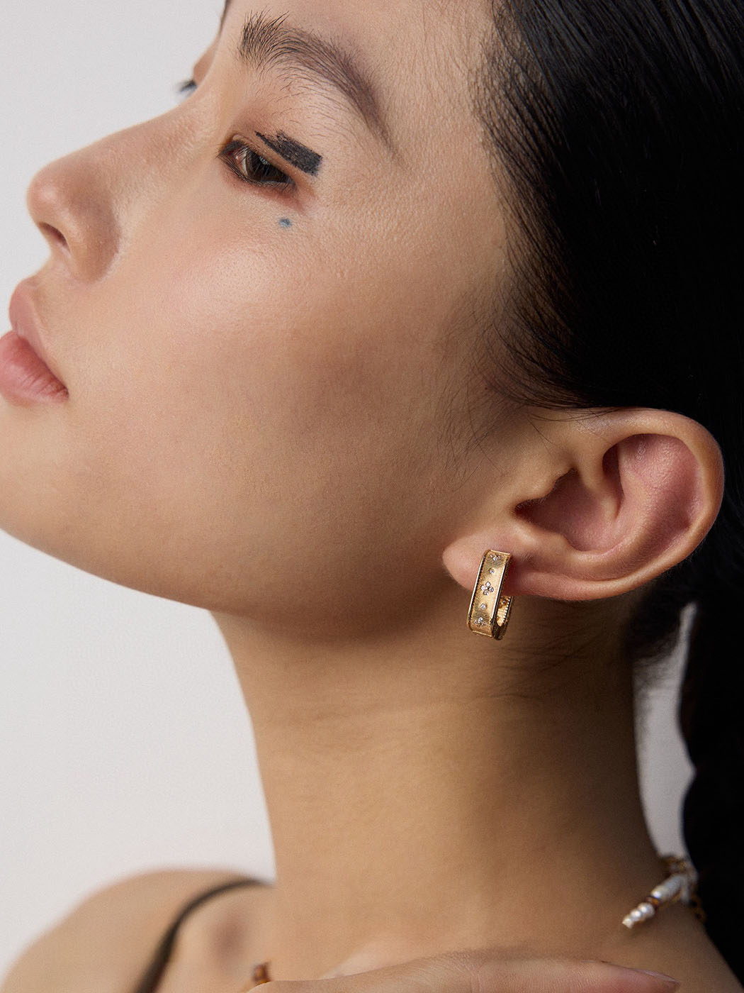 Regal Buckle Huggies Sterling Silver Earrings - Image 8