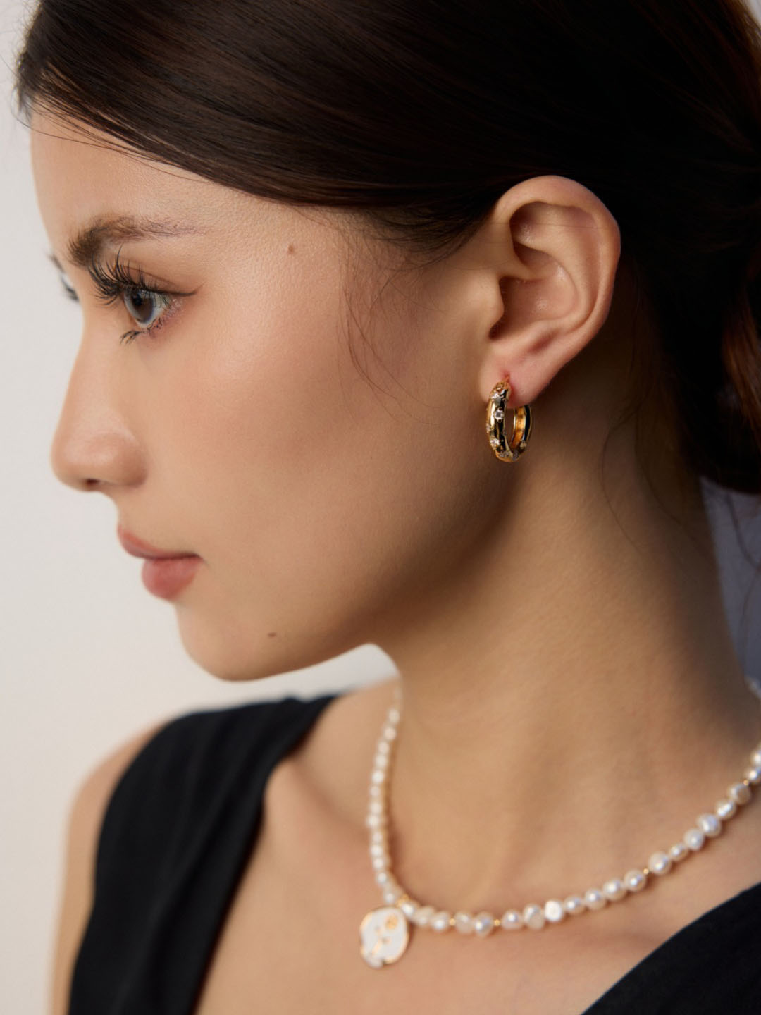 Twilight Sparkle CZ Hoops Sterling Silver Earrings - Image 2