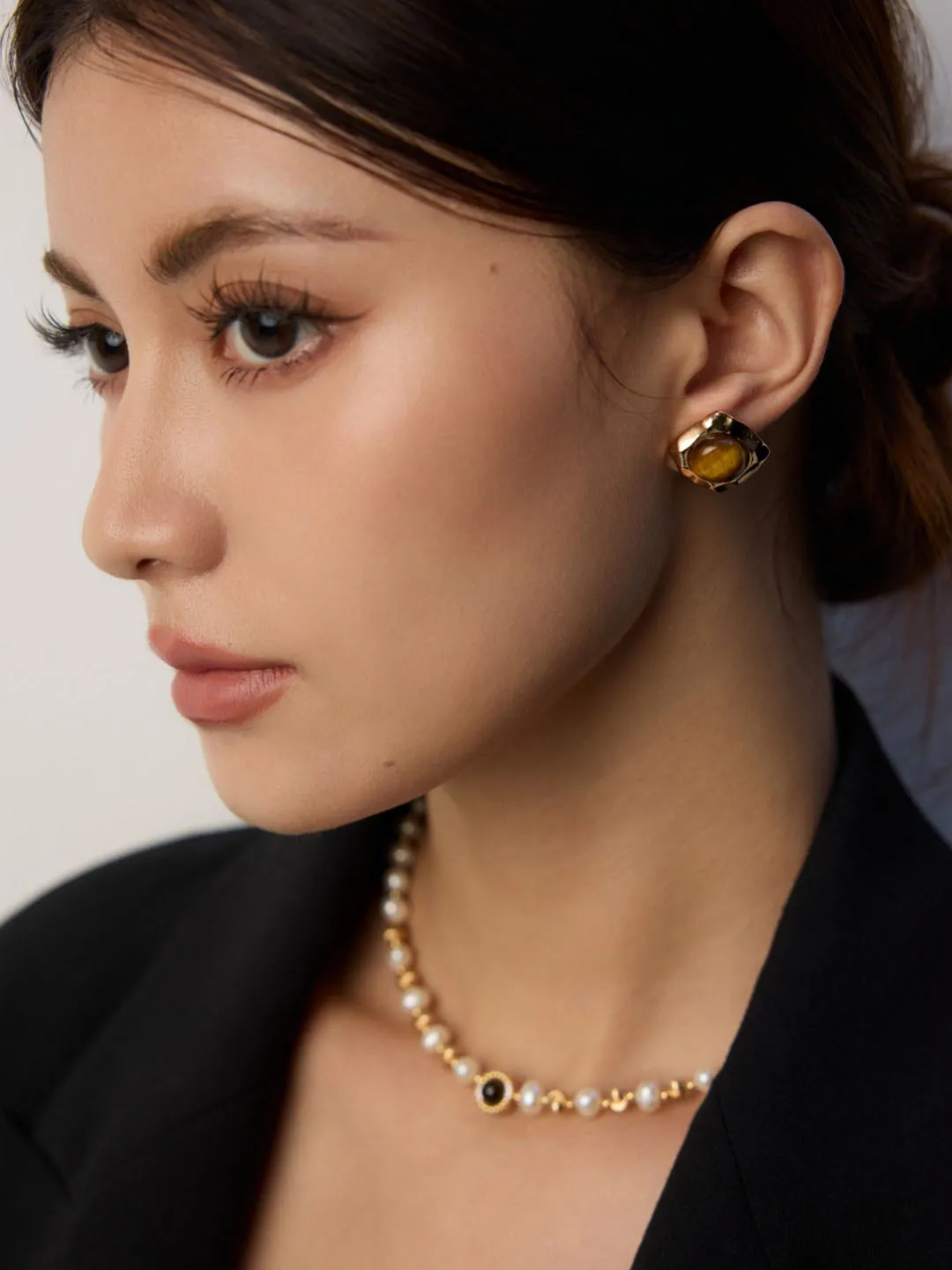 Earthbound Tiger Eye Studs Sterling Silver Earrings - Image 5