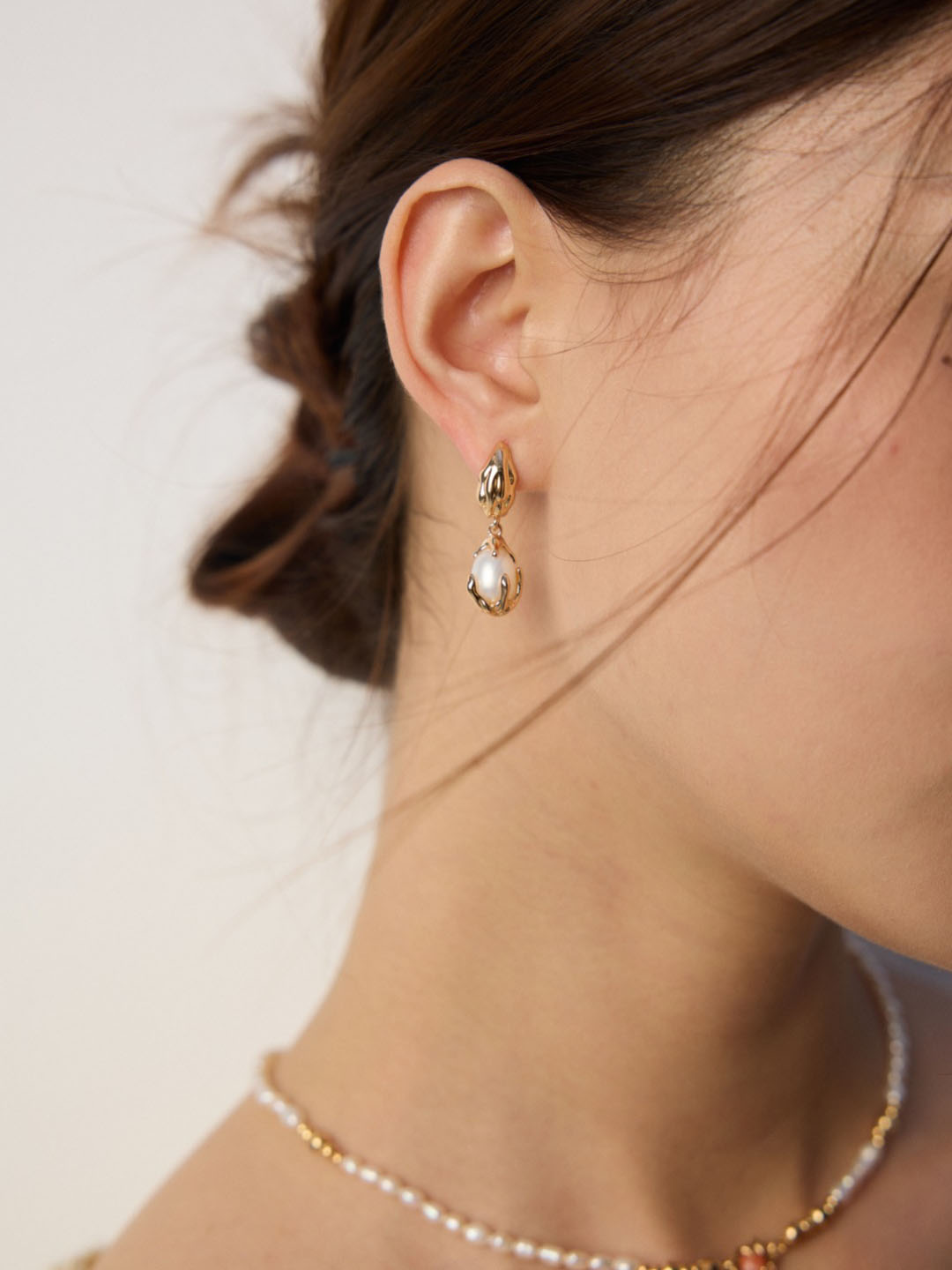 Flame Embrace Pearl Drops in Sterling Silver - Image 2