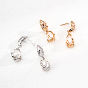 Flame Embrace Pearl Drops in Sterling Silver