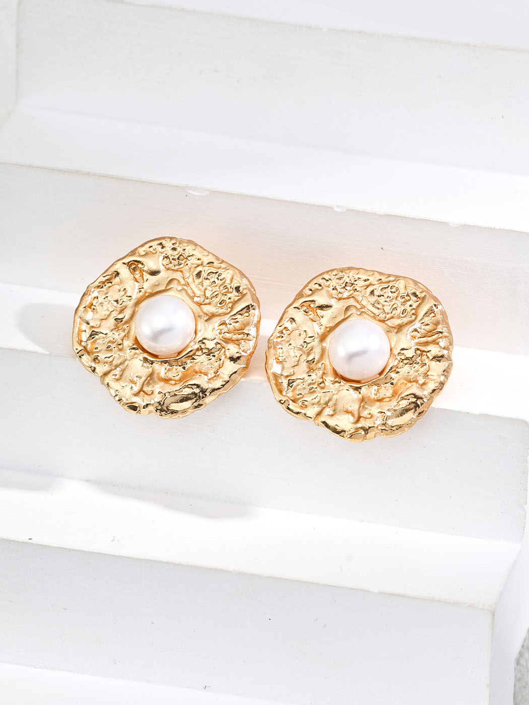 Ethereal Shell Pearl Studs in Sterling Silver - Image 3