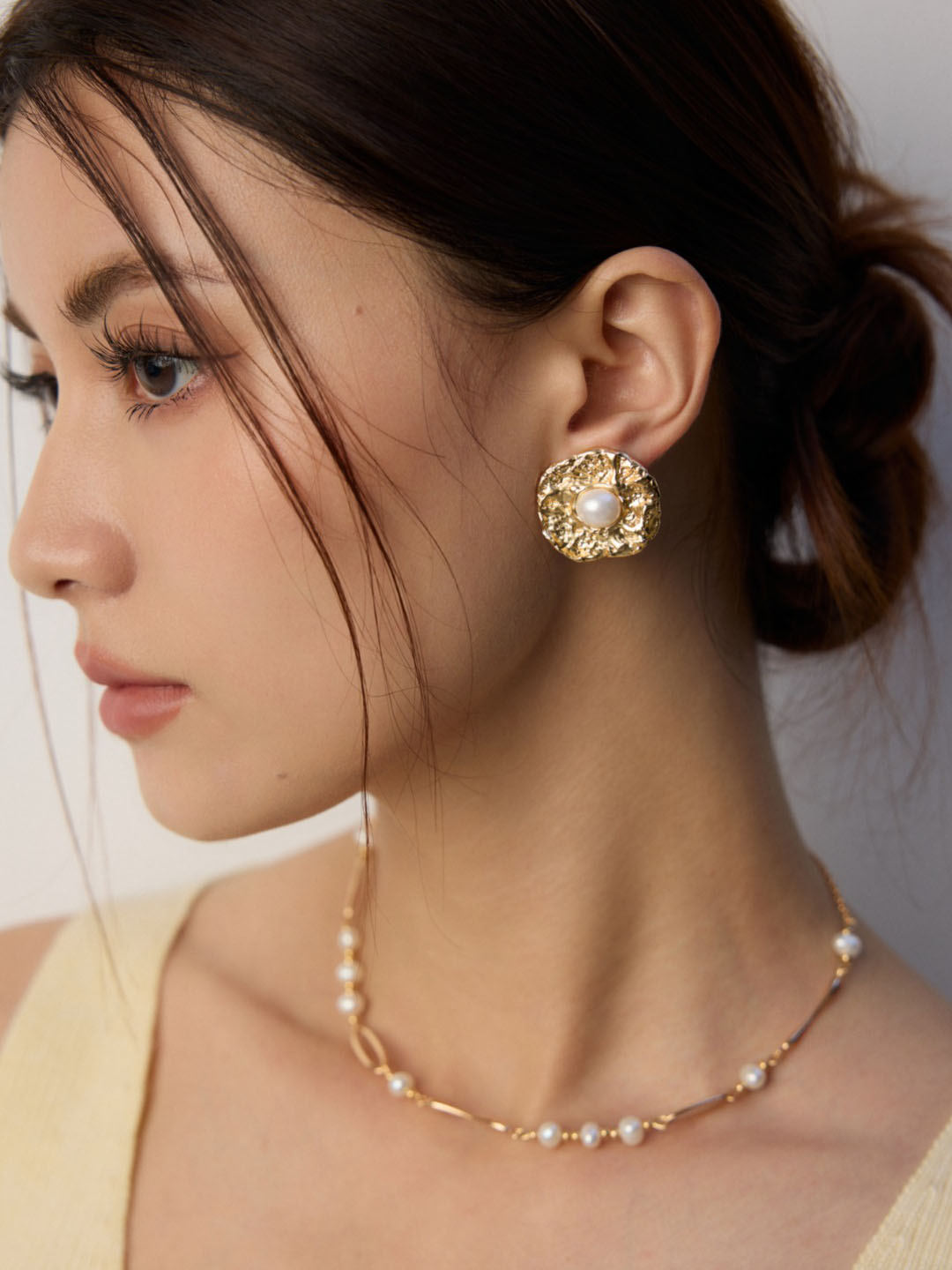 Ethereal Shell Pearl Studs in Sterling Silver - Image 2