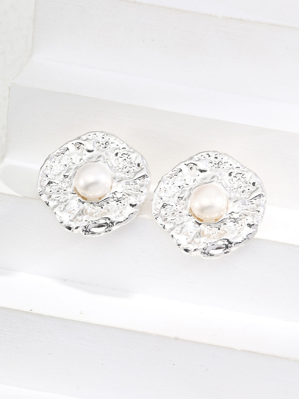 Ethereal Shell Pearl Studs in Sterling Silver - Image 4