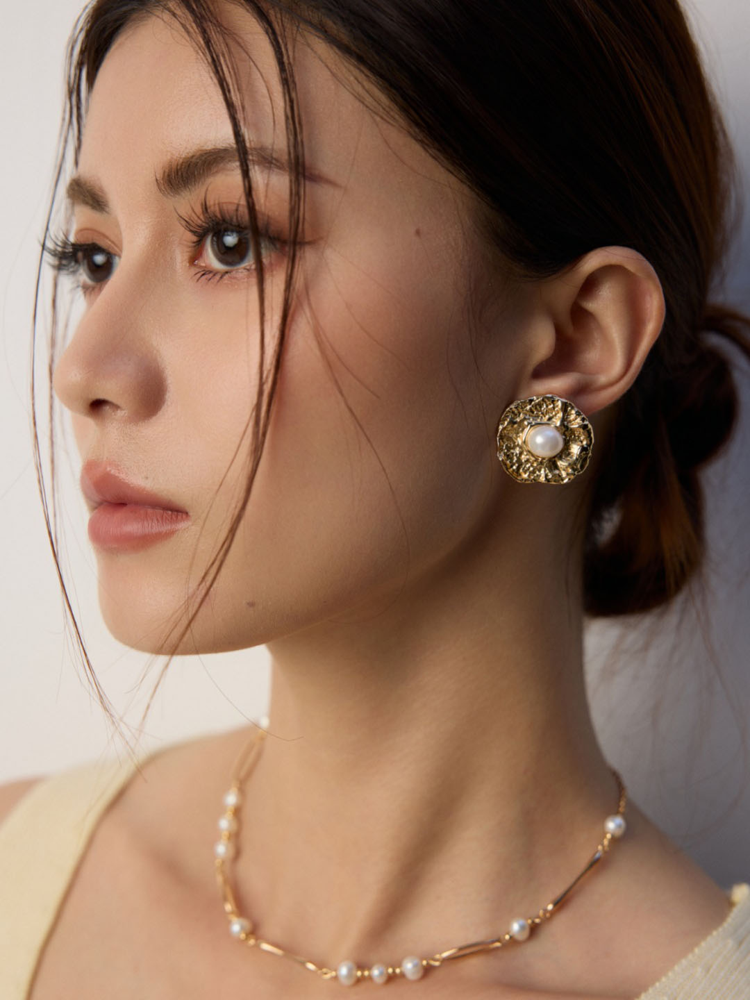 Ethereal Shell Pearl Studs in Sterling Silver - Image 5