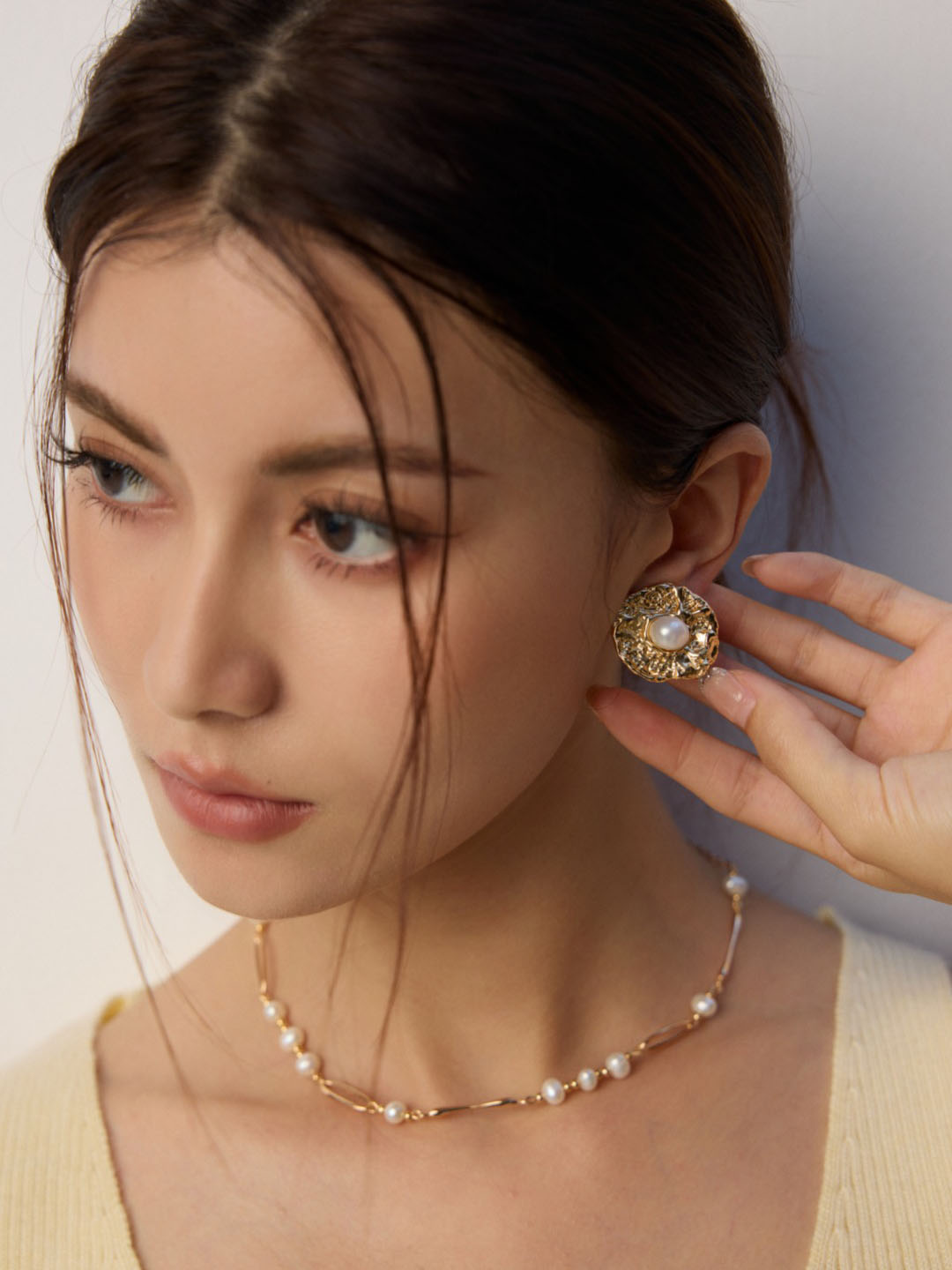 Ethereal Shell Pearl Studs in Sterling Silver - Image 6