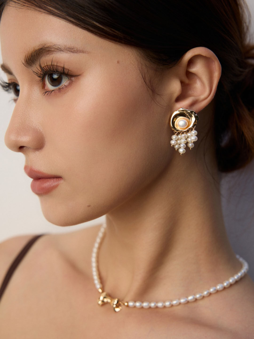 Rose Tassel Pearl Studs in Sterling Silver - Image 5