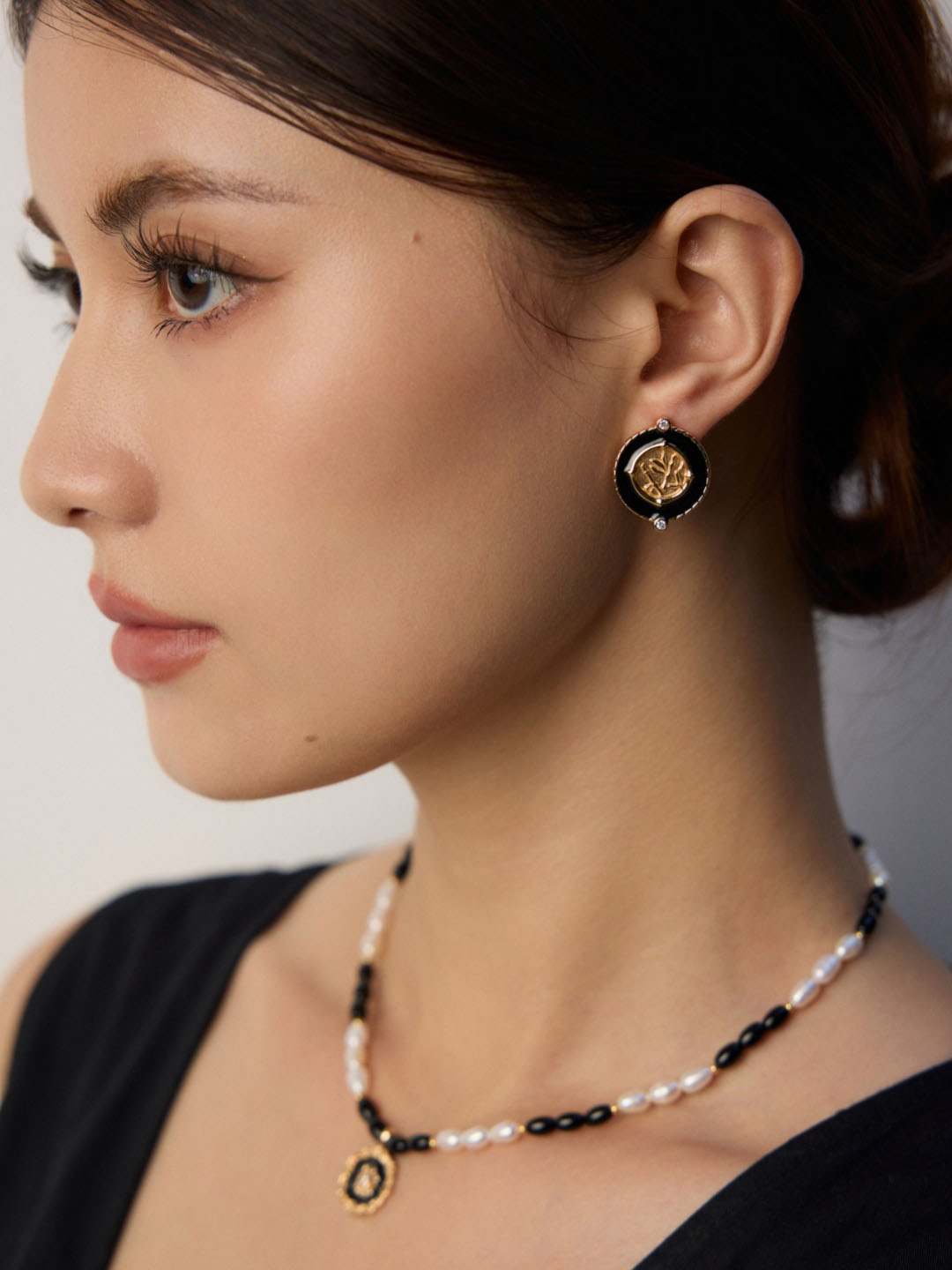 Zen Bamboo Enamel Studs Sterling Silver Earrings - Image 5