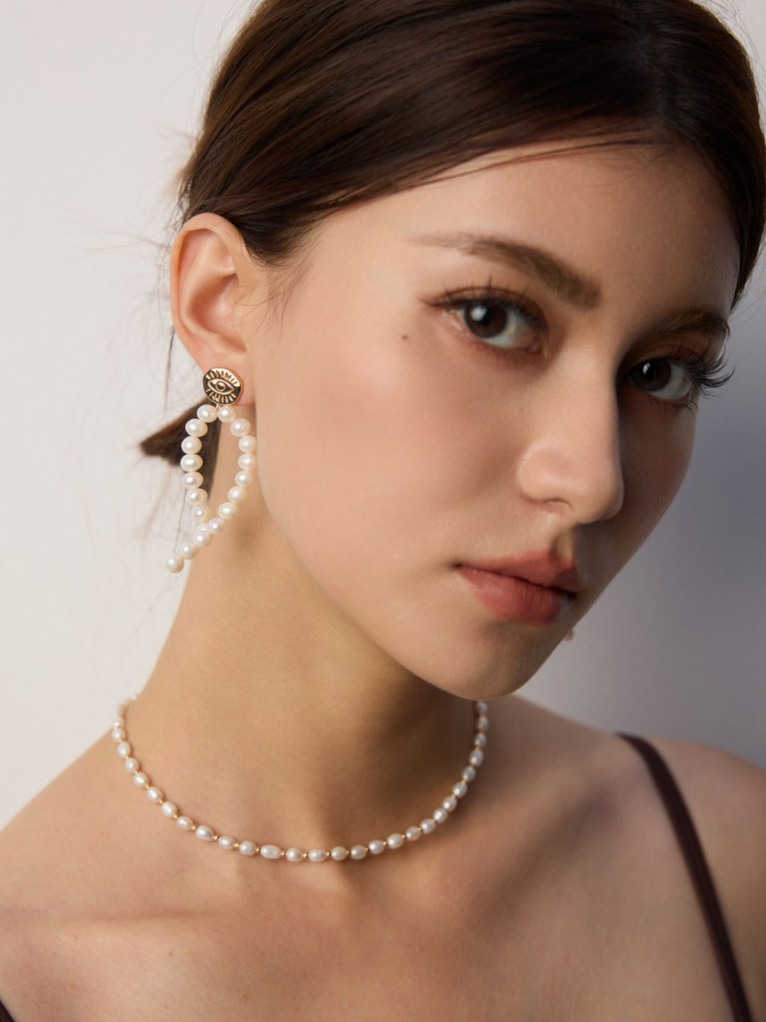 Guardian Eye Pearl Drops Sterling Silver Earrings - Image 5