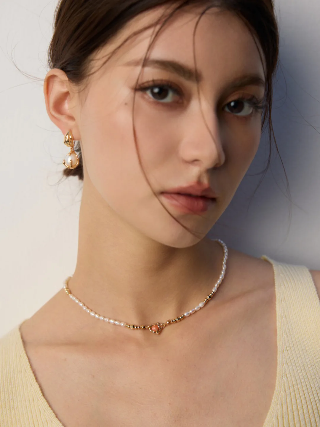 Meadow Pearl Necklace with Rhodochrosite Accent - Image 6