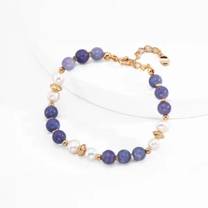 Pearl Lepidolite Bracelet – S925 Gold Plated Natural Pearl Jewelry