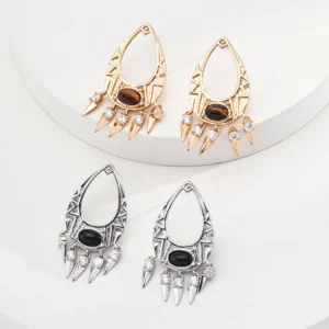 Tribal Dagger Earrings with Black Onyx