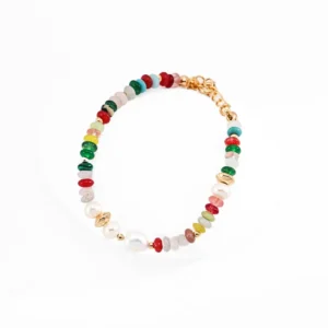 Gemstone Pearl Bracelet – S925 Gold-Plated Sterling Silver