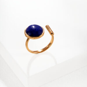 Bold Lapis Lazuli Ring Sterling Silver Adjustable Band
