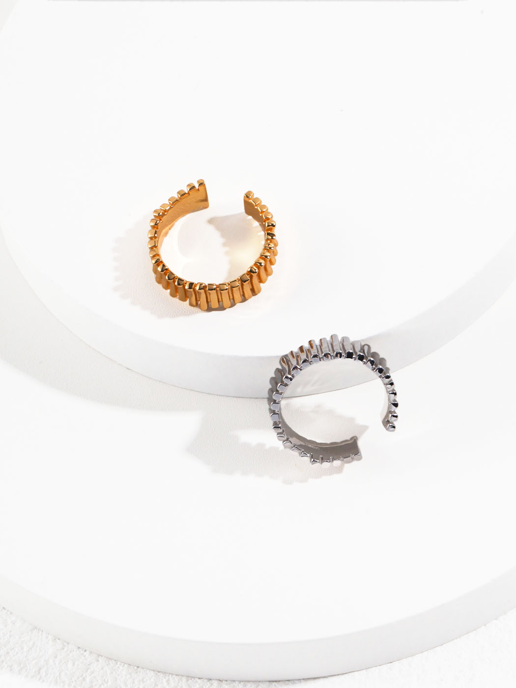 Gear Texture Silver Ring S925 Minimalist Statement Design