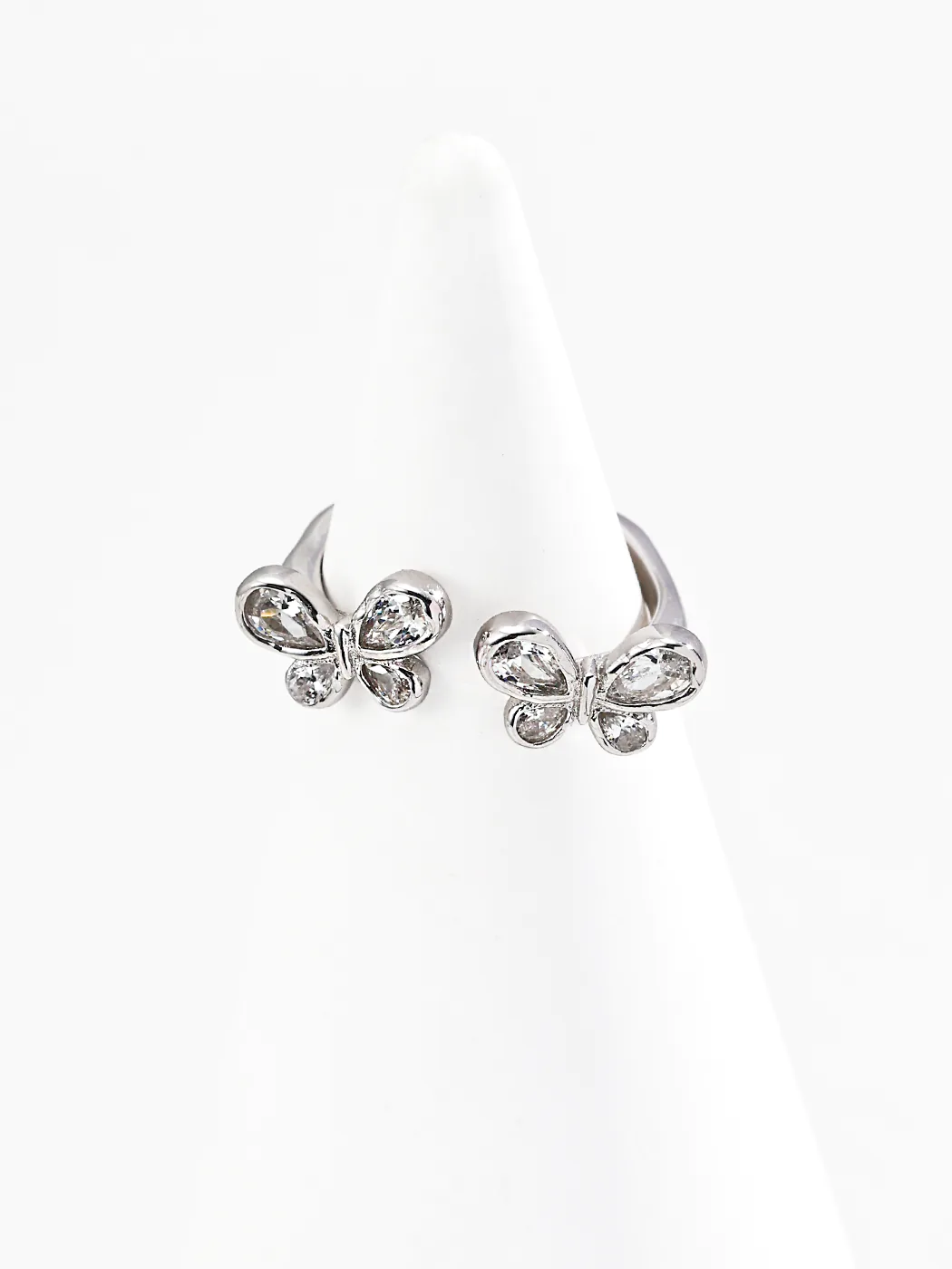Dancing Butterflies CZ Ring in Sterling Silver - Image 3