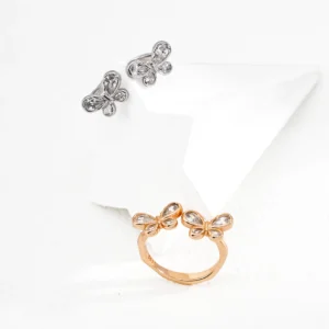 Dancing Butterflies CZ Ring in Sterling Silver