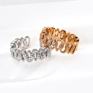 Interlaced Droplets CZ Ring in Sterling Silver