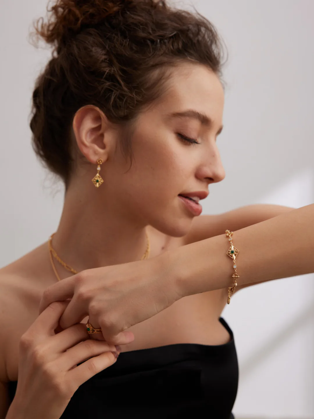 Medieval Charm Bracelet Sterling Silver with Zircon Accents - Image 7