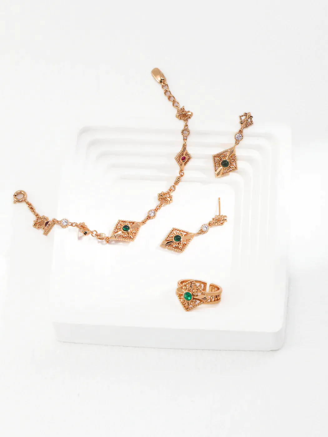 Medieval Charm Bracelet Sterling Silver with Zircon Accents - Image 5