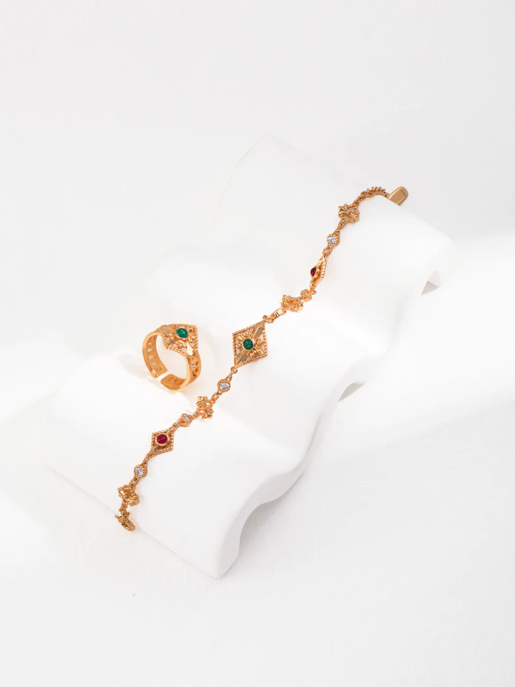 Medieval Charm Bracelet Sterling Silver with Zircon Accents - Image 3