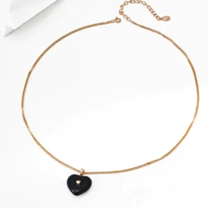 Broken Heart Enamel Pendant S925 Silver