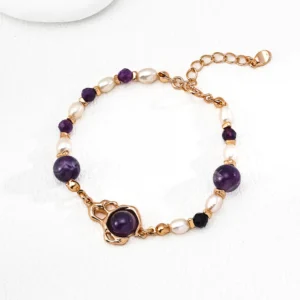 Mystic Liquid Amethyst Bracelet with Natural Pearl