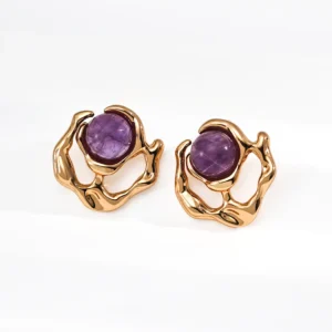 Amethyst Bloom Studs Earrings S925 Silver