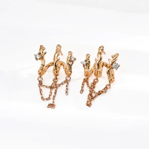 Withered Branch Chain Earrings S925 Silver with CZ
