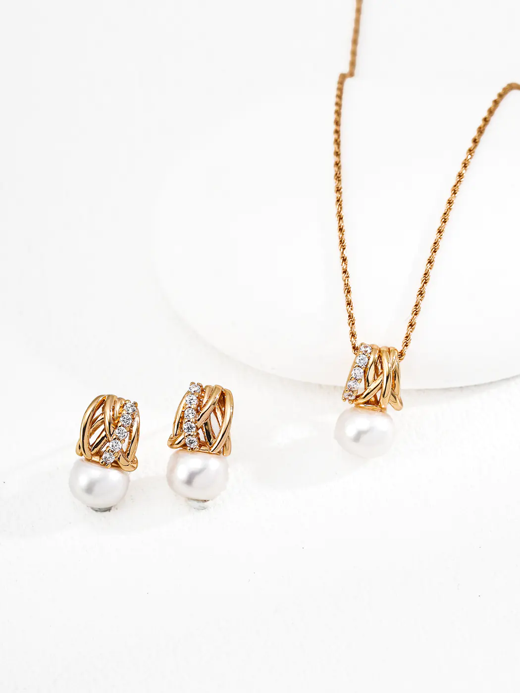 Starry Trails Natural Pearl Pendant Sterling Silver with CZ - Image 4