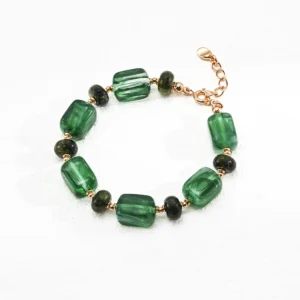 Emerald Grove Bracelet S925 Silver with Green Resin